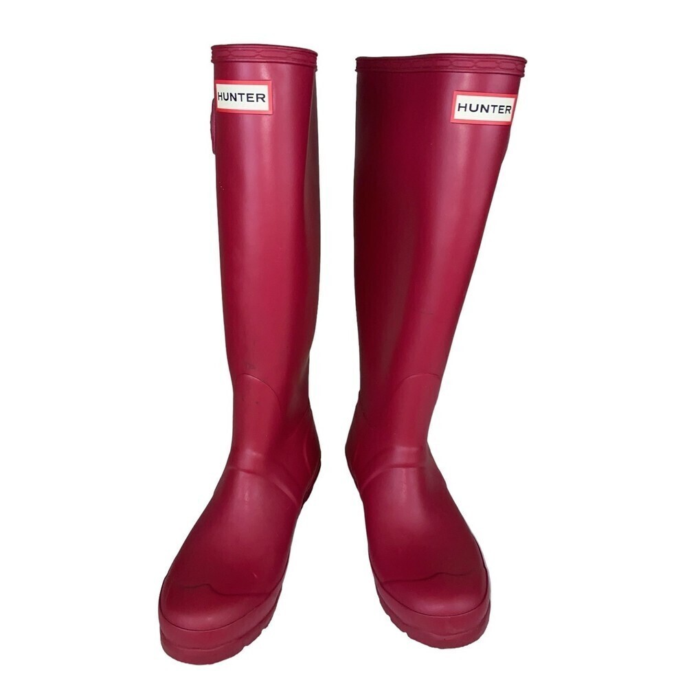 Hunter Women's Tall Rain Boots in Berry Red